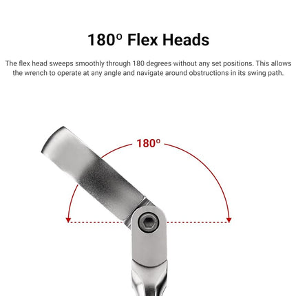 Llave combinada de carraca TEKTON de 22 mm con cabeza flexible y 12 puntas | WRC26422