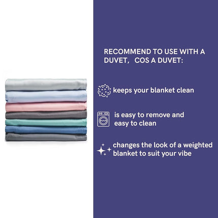YnM Cooling Weighted Blanket for Adults, 15lbs Heavy Bed Throw Comforter with 100% PE Fabric, Ideal for Hot Sleepers or Summer Days(60x80 Inches for Queen/King Bed, 15 Pounds, Blue)
