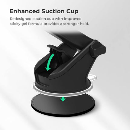 iOttie Car Phone Holder Mount Easy One Touch 5 Dashboard & Windshield Universal Desk Stand for -iPhone, Samsung, Moto, Huawei, Nokia, LG, Smartphones