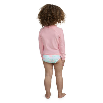 Ensemble deux pièces maillot de bain anti-UV manches longues Hurley pour bébé et tout-petit, Flamant Rose, 2T