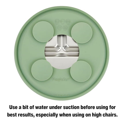 PandaEar 3 Pack Stainless Steel Baby Suction Plates, Divided Toddler Plate for Baby Led Weaning Supplies, Non-Slip Toddler Baby Feeding Set Dishwasher Safe (Blue/Green/Brown)