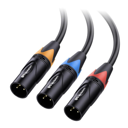 Cable Matters 3-Pack Color-Coded Premium Shielded XLR Cables - 6ft, Oxygen-Free Copper (OFC) XLR Microphone Cable Male to Female, Black