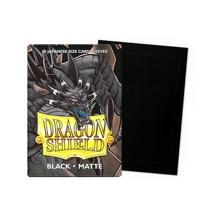 Dragon Shield | Japanese Size Card Matte Sleeves | 60 CT - Smooth & Tough Premium TCG Sleeves - Compatible with Yu-Gi-Oh, Naruto, Cardfight & Vanguard | Black