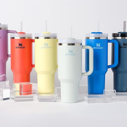 Stanley Quencher H2.0 FlowState Vaso aislante al vacío de acero inoxidable con tapa y pajita para agua, té helado o café, batidos y más, Azul Abeto, 40 oz, 10-11824-055