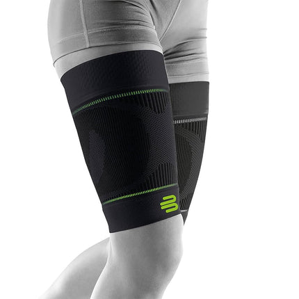 Bauerfeind Sports Compression Upper Leg Sleeves (1 Pair) (Black, Medium/X-Long)