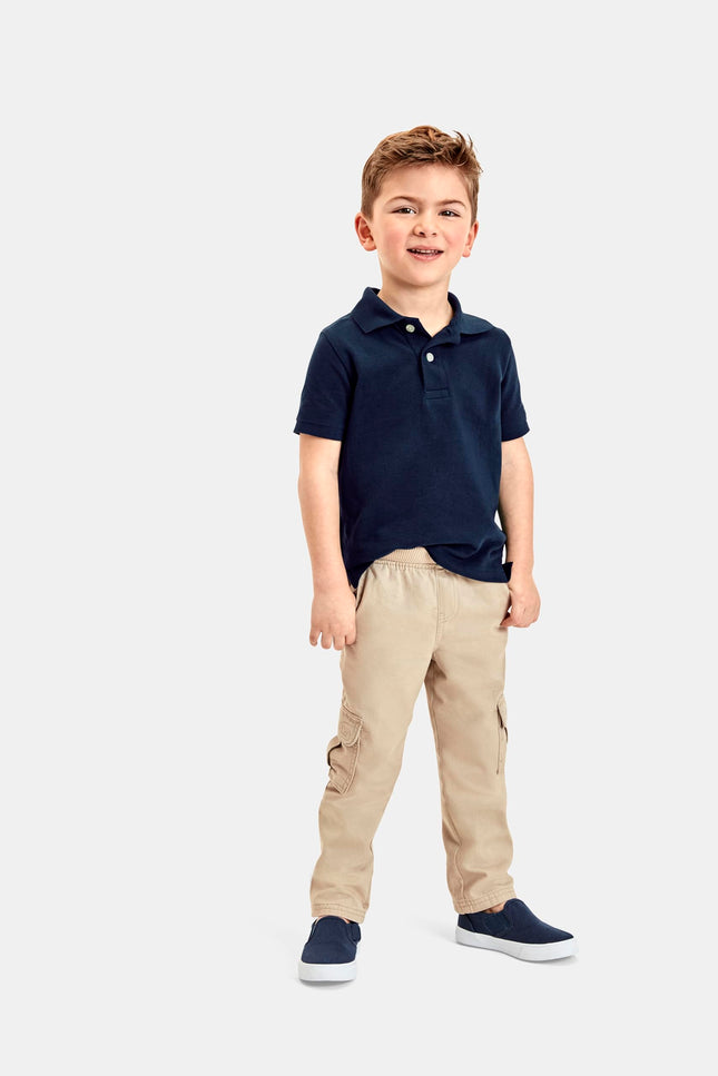 The Children's Place baby boys And Toddler Short Sleeve Pique Polo Shirt, Tidal/White 2 Pack, 9-12 Months US
