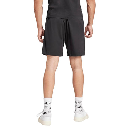 adidas Men's Essentials Linear Single Jersey 7" Shorts, Black/White, XXS
