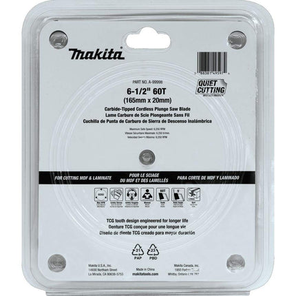 Makita B-56792 Specialized Saw Blade for Plunge Saws 165x20x60T