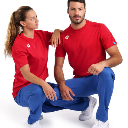 ARENA Men's Team Unisex Panel T-Shirt, red, S