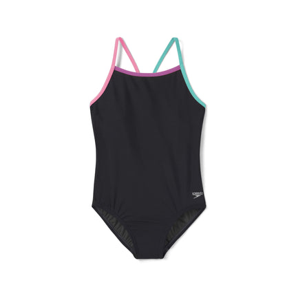 Speedo Girl's Swimsuit One Piece Thin Straps, Cycl