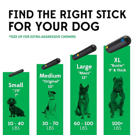 Goughnuts — Dog Toys for Aggressive Chewers | Virtually Indestructible Dog Toys for Breeds Such as Pit Bulls and German Shepherds | Heavy Duty Rubber Stick Toy | Extra Large