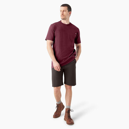 Dickies Men's Short Sleeve Heavyweight Crew Neck Tee, Burgundy, 2X