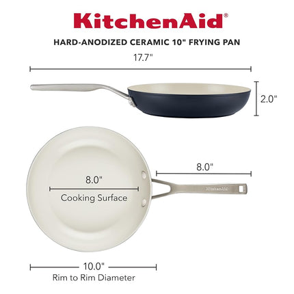 KitchenAid Hard Anodized Ceramic Nonstick Frying Pan/Skillet, 10 Inch - Matte Black