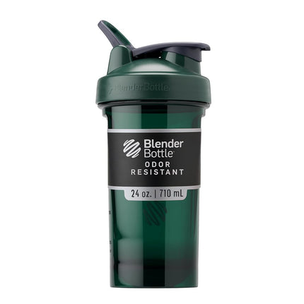 Bouteille shaker BlenderBottle Pro Series, idéale pour les shakes protéinés et les pre-workouts, 700 ml, verte