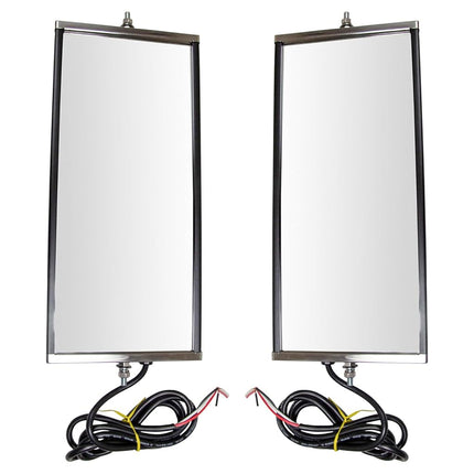 TRQ West Coast Mirror Signal Heated 16x7 Stainless