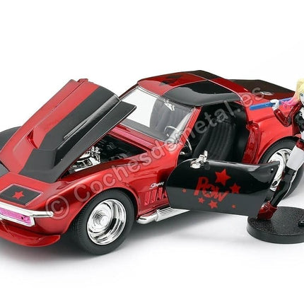 Jada 1:24 1969 Corvette con figura de Harley Quinn