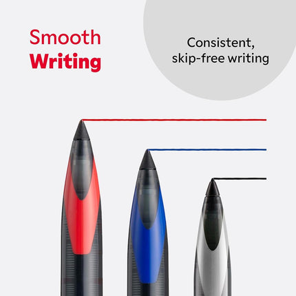 uni-ball UB-188-M Micro Air Rollerball Pens. Premium 0.5mm Nib for Super Smooth Handwriting. Writes Like a Fountain Pen. Fade and Water Resistant Liquid Uni Super Ink. Box of 12 Black Ballpoint Pens