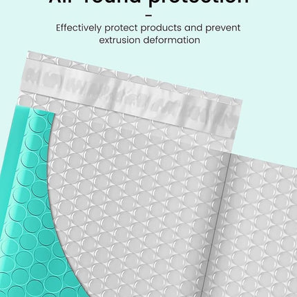 GSSUSA Teal Bubble Mailers, 4x8/'' Inches, 100 Pack, Padded Poly Packaging for Small Business, Shipping Envelopes, Bags, Mailing Supplies, 4x8 100PC