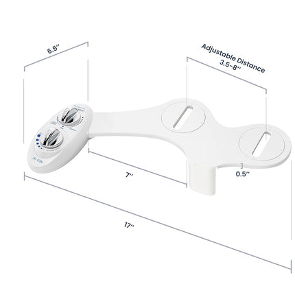 Luxe Bidet NEO 185 - Self-Cleaning, Dual Nozzle, Non-Electric Bidet Attachment for Toilet Seat, Adjustable Water Pressure, Rear and Feminine Wash (White)