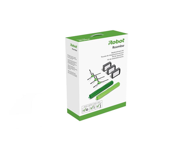 iRobot Roomba Authentic Replacement Parts - Roomba e, i, & j Series Replenishment Kit, (3 High-Efficiency Filters, 3 Edge-Sweeping Brushes, and 1 Set of Multi-Surface Rubber Brushes)