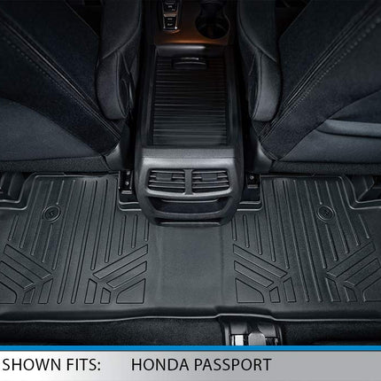 MAXLINER Custom Fit Floor Mats 2 Row Liner Set Black for 2019-2021 Honda Passport