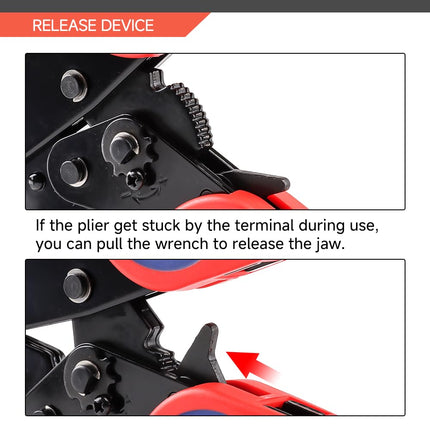 HKS Crimping Tool for Non-Insulated Terminals - Ratcheting Wire Crimpers for Butt, Fork, Ring, OT & UT - AWG 20-8 (0.5-10mm²) - Ratchet Terminal Crimper - Electrical Crimping Tool