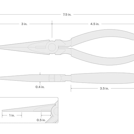 TEKTON 7-Inch Long Nose Pliers | PGF10007