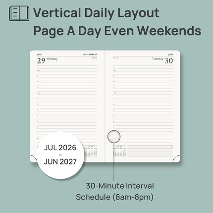 POPRUN 2026-2027 Daily Planner One Page Per Day, 8.5" x 12", Day Planner