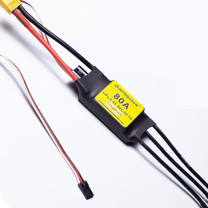 APISQUEEN 80A ESC 2-6S LiPo Brushless Electronic Speed Controller with BEC XT60 & 4.0mm Plug for RC Airplane Drone Model RC Boats
