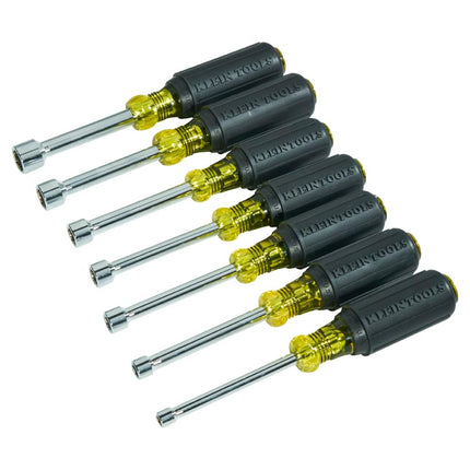Nut Driver Set, Magnetic 7.6 cm Full Hollow Shaft, Sizes 3/16 to 1/2-Inch, 7 Piece Klein Tools 631M