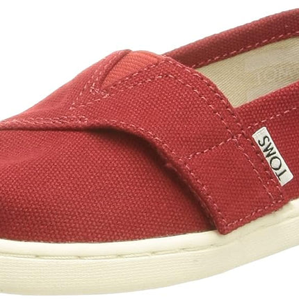 TOMS Unisex Kids Tiny Alpargata Loafer Flat, Red, 