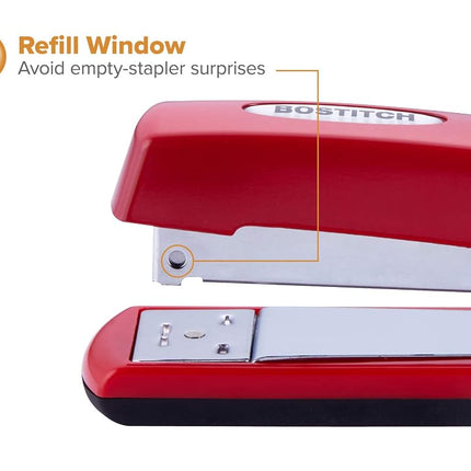 Bostitch Professional All-Metal Executive Stapler, 20 Sheet Capacity, Red