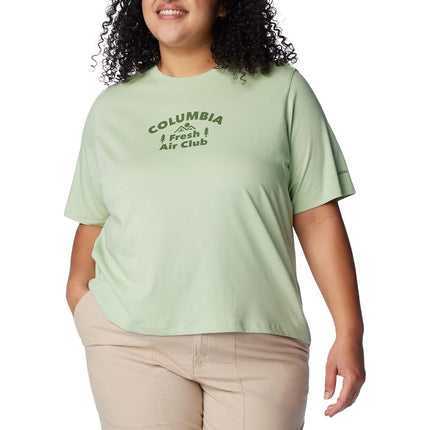 Columbia Women's North Cascades Relaxed Tee, Sage Leaf/Outdoors Club, Small
