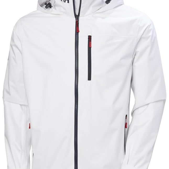 Helly Hansen Men's Crew Hooded Jacket 2.0, White, 
