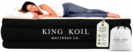 King Koil Luxury Twin Air Mattress with Built in Pump, 20” Double High Twin Size Premium Airbed, Inflatable Blow Up Mattress, Waterproof, 1-Year Warranty