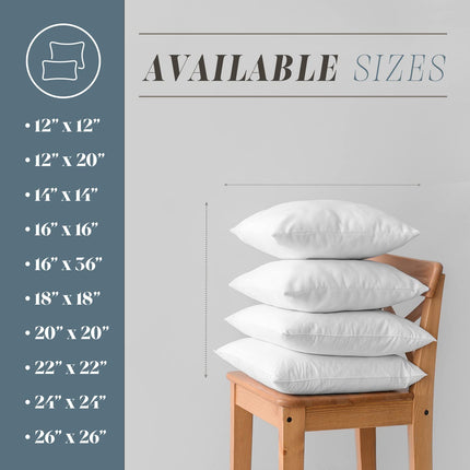 Elegant Comfort Rellenos de cojines de 26 x 26 – Paquete de 2 – Exterior de polialgodón con relleno de fibra siliconada – Decorativos cuadrados para sofá, cama, fabricados en EE. UU., 26 x 26 pulgadas