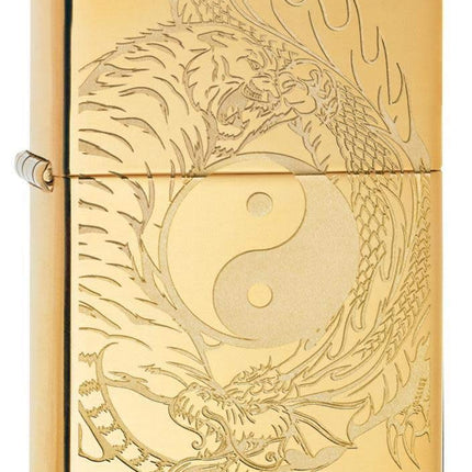 Zippo Ying Yang High Polished Lighter, Brass, One 