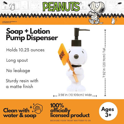 Peanuts Snoopy Soap/Lotion/Hand Sanitizer Resin Pump Dispenser, 10.23 Ounces, (Officially Licensed Product) by Franco Collectibles