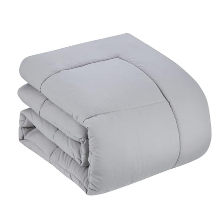 Sweet Home Collection Down Alternative Comforter All Season Warmth Luxurious Plush Loft Microfiber Fill Duvet Insert Bedding, Twin, Silver