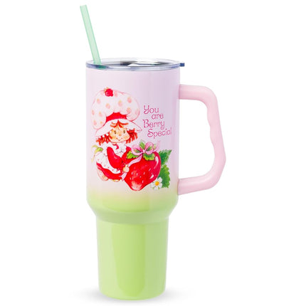 Gobelet isotherme en acier inoxydable Silver Buffalo Strawberry Shortcake « You are Berry Special » avec poignée, compatible avec les porte-gobelets standards, 1,2 litre