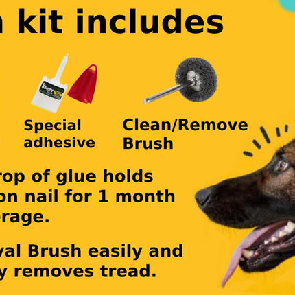 Dr. McHenry's Dog Toe Treads, Set of 20 w/Adhesive & Cleaning Brush, Increased Traction & Stability on Slippery Floors, Senior Dog Traction & Mobility Support (Large Kit- Weight: 40-60 lbs.)