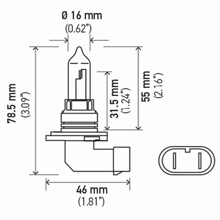 HELLA 9005SB Single Blister Standard Halogen Bulb, 12V, 65W