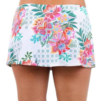 La Blanca Women's Skirted Hipster Bikini Swimsuit Bottom, White//Riviera Resort, 6