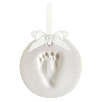 Tiny Ideas Baby Handprint or Footprint DIY Keepsake Ornament Kit, Gender Neutral Nursery Décor, Creative Baby Gift, Newborn Keepsake, White