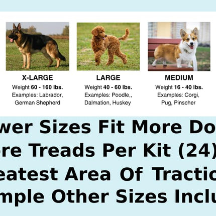 Dr. McHenry's Dog Toe Treads, Set of 20 w/Adhesive & Cleaning Brush, Increased Traction & Stability on Slippery Floors, Senior Dog Traction & Mobility Support (Large Kit- Weight: 40-60 lbs.)