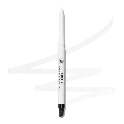 REVLON ColorStay Pencil Waterproof Eyeliner, Smudge-Proof, Eye Makeup with Built-In Sharpener, Stocking Stuffer for Women, 215 White, 0.01 oz