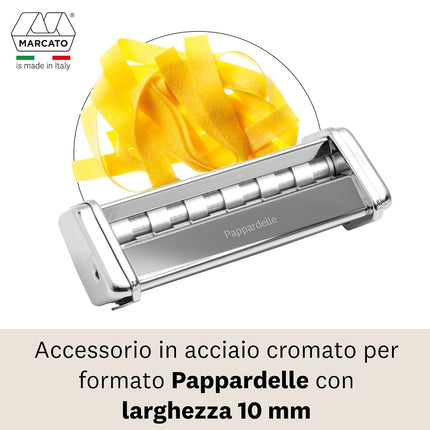 Marcato AC-150-PAPL Accessories Pappardelle for Atlas 150 Pasta Machine, Chrome-Plated Steel, Silver