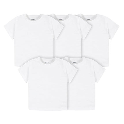 Gerber Baby Toddler 5-Pack Solid Short Sleeve T-Shirts Jersey 160 GSM, Light Pink, 18 Months