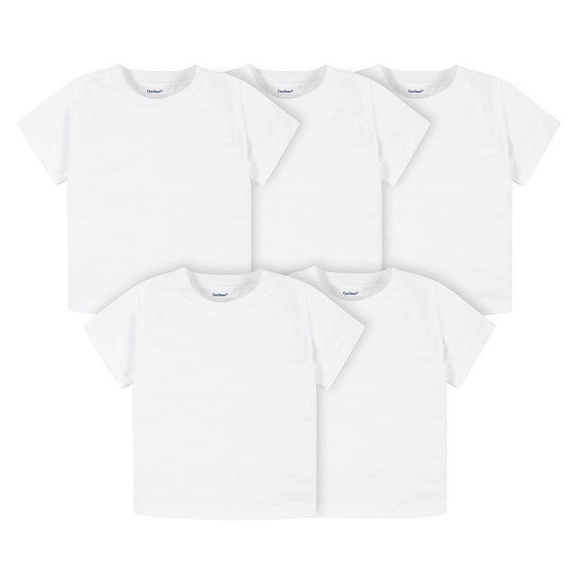 Gerber Baby Toddler 5-Pack Solid Short Sleeve T-Sh