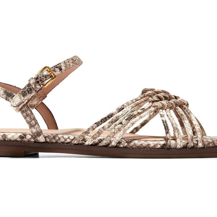 Cole Haan Women's Jitney Knot Sandal Flat, Sndlr Snke Prt Ltr, 5 UK